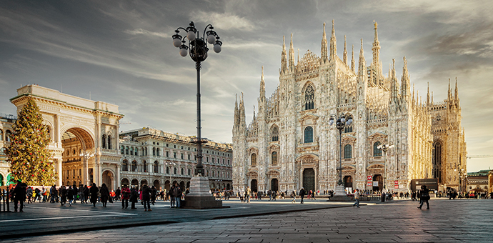 The Cathedral of Milan on a sunny winter morning