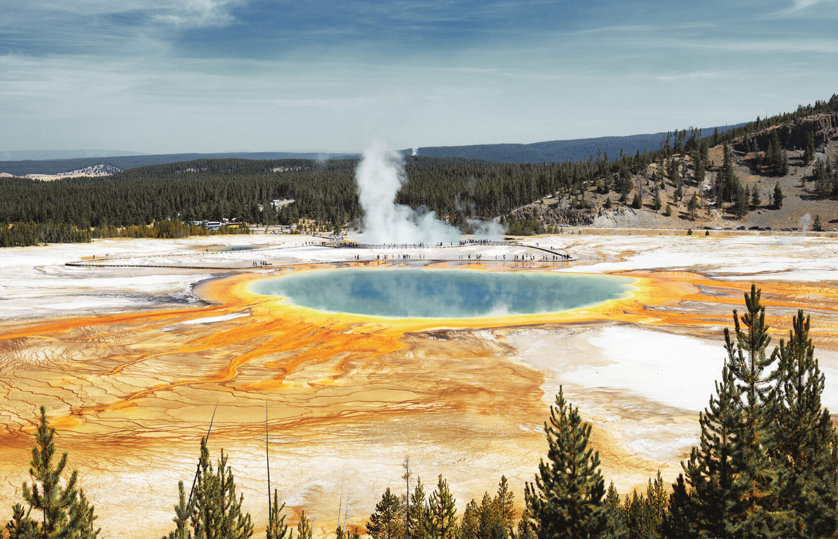 The Grand Prismatic Spring in Yellowstone National Park